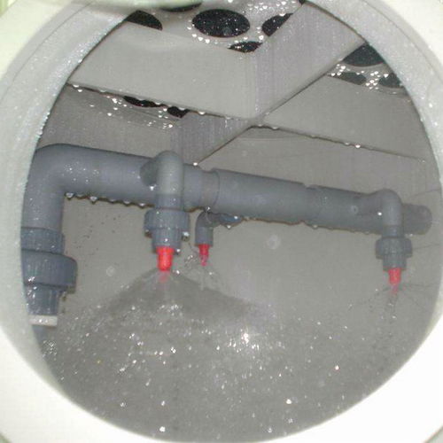 东莞锐林环保提供1万风量pp喷淋塔,升级食品厂废气处理设备